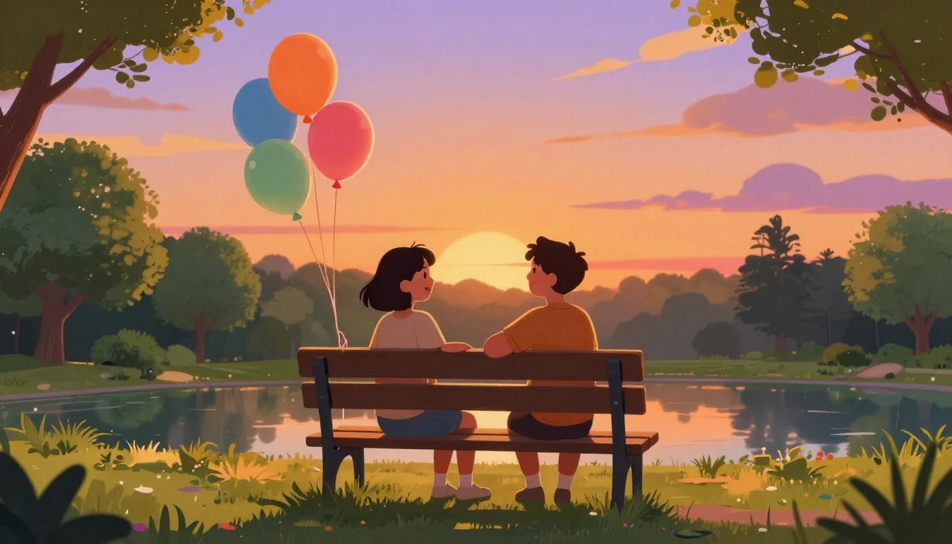 A vibrant and heartwarming digital art illustration capturin...