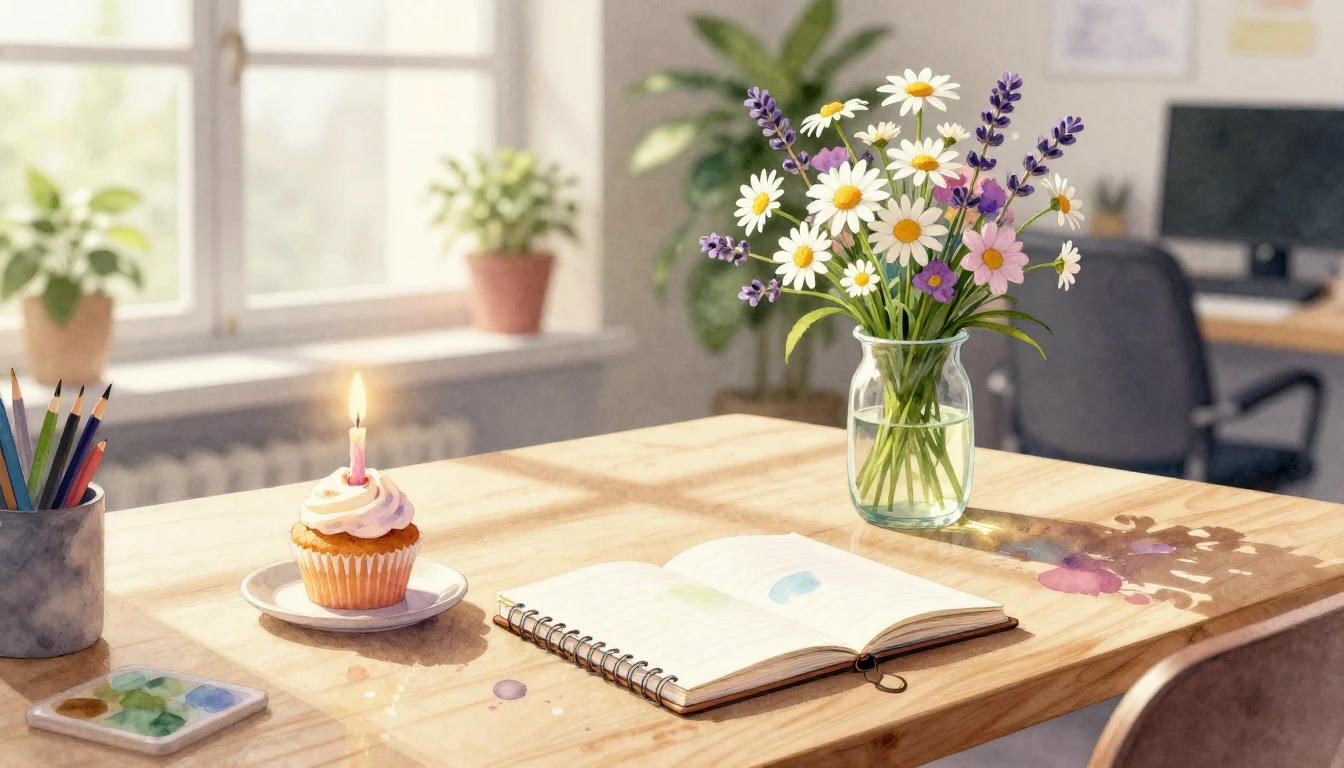 A serene and uplifting watercolor painting of a bright works...