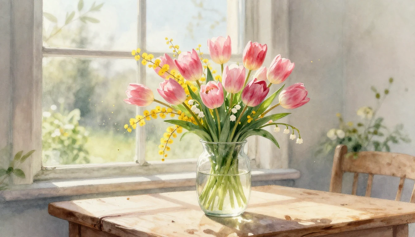 A delicate and ethereal watercolor painting celebrating the ...