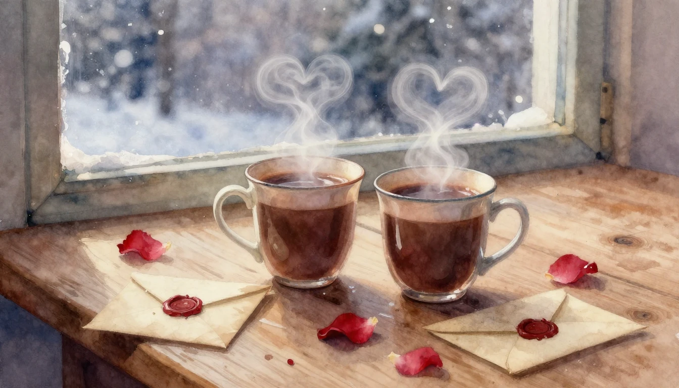 Soft and dreamy watercolor painting. Close-up of a rustic wo...