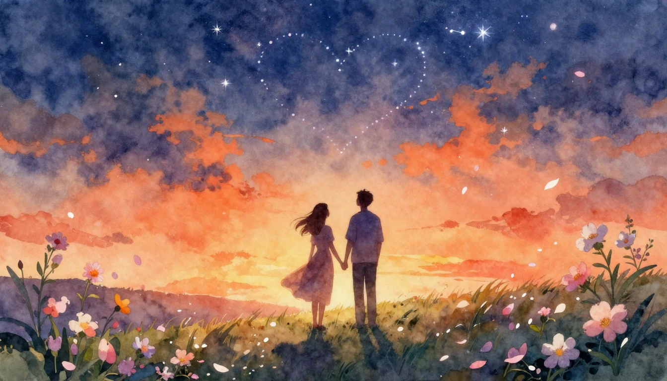 A dreamy and soft watercolor painting depicting the essence ...