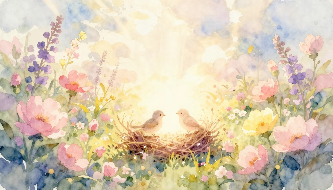 A soft and dreamy watercolor painting depicting the concept ...