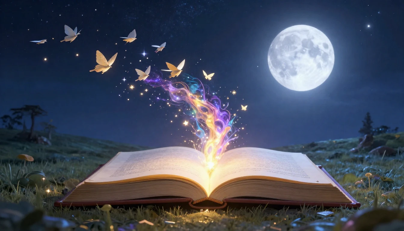 A surreal and enchanting fantasy landscape featuring a giant...