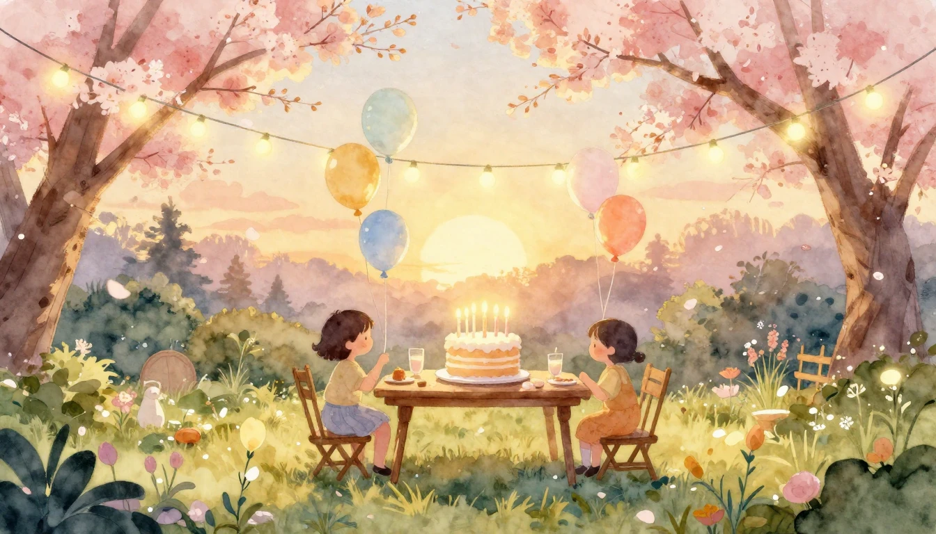 A beautiful watercolor illustration of a festive and cozy ou...