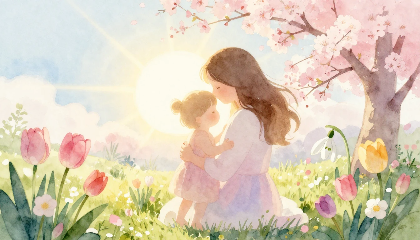 A soft and tender watercolor painting illustration represent...