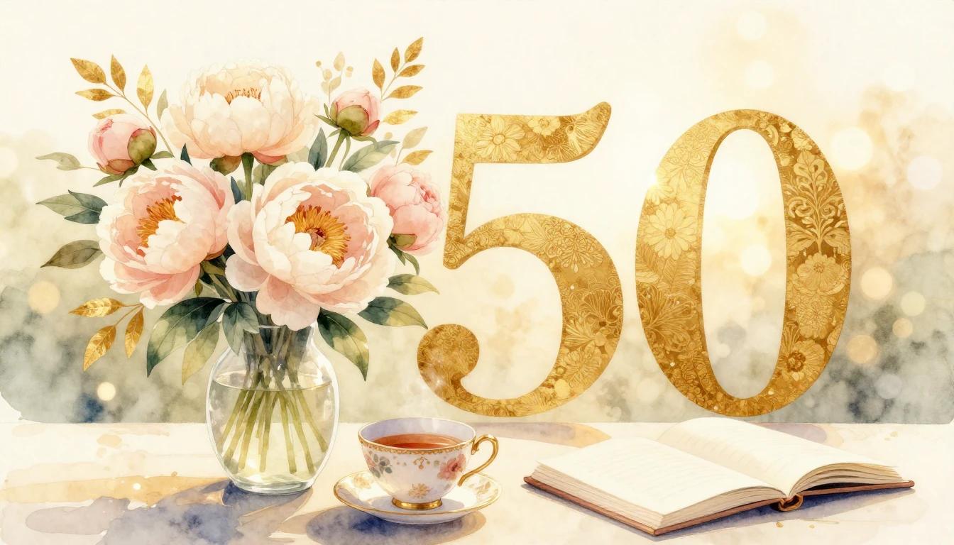 A sophisticated and warm watercolor illustration celebrating...