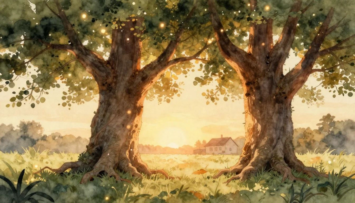 A heartwarming watercolor illustration depicting two large, ...