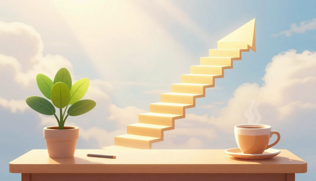 A conceptual digital art piece symbolizing career growth and...