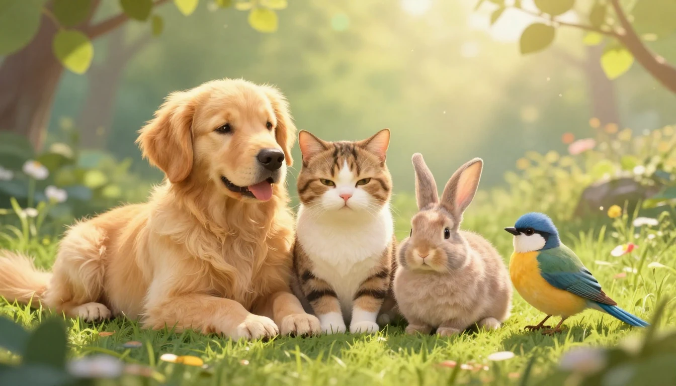 A heartwarming and whimsical composition featuring a variety...