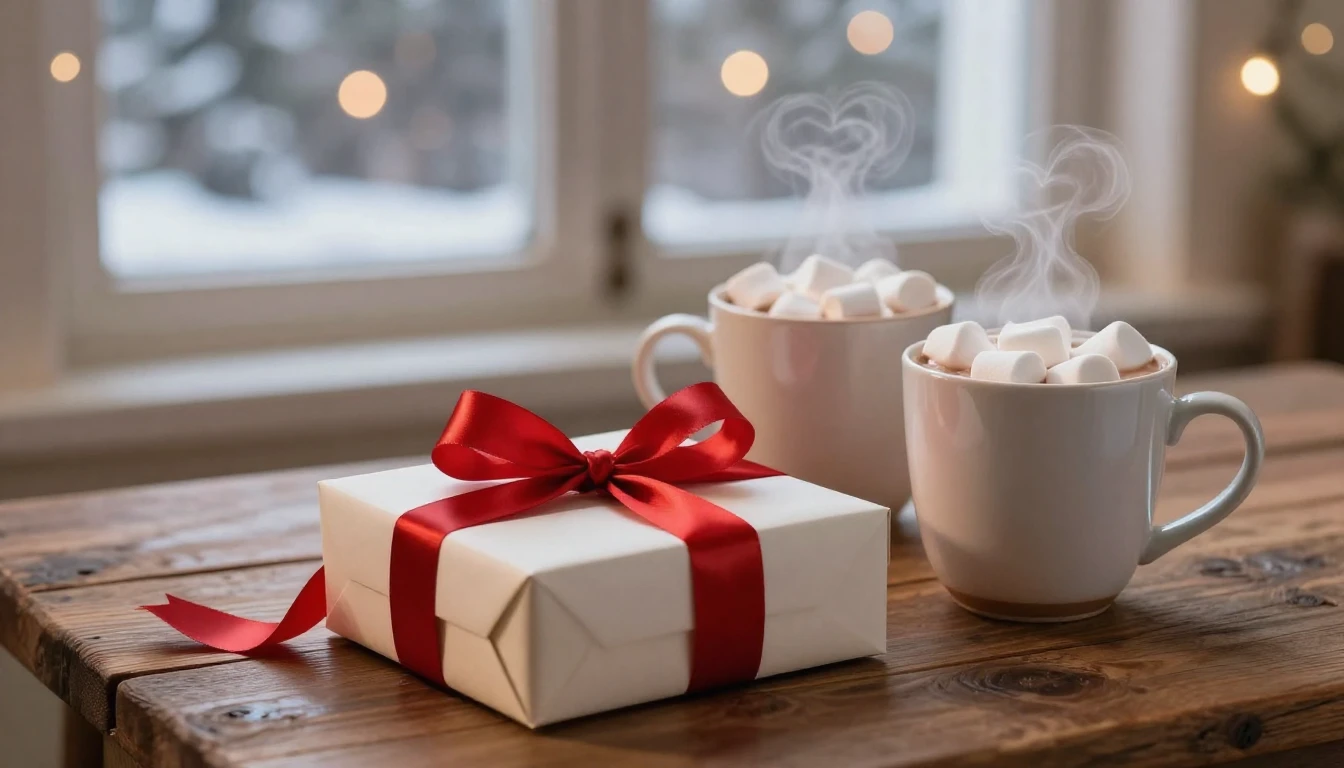 A soft and romantic close-up composition on a rustic wooden ...