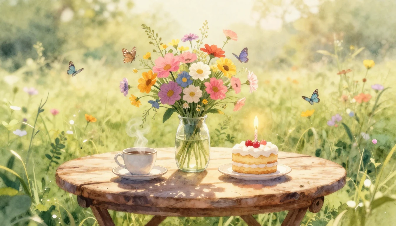 A beautiful and heartwarming scene of a sunlit garden during...