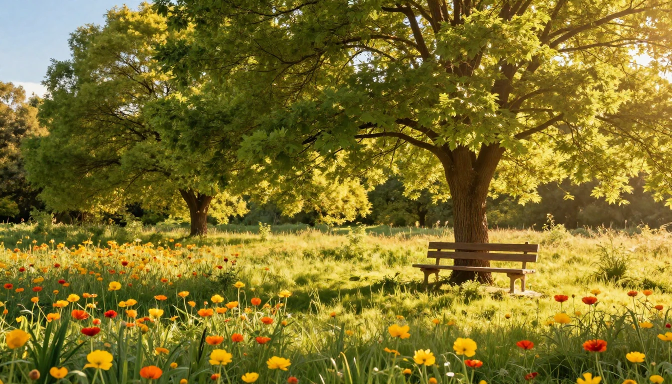 A beautiful summer landscape at the beginning of the season....