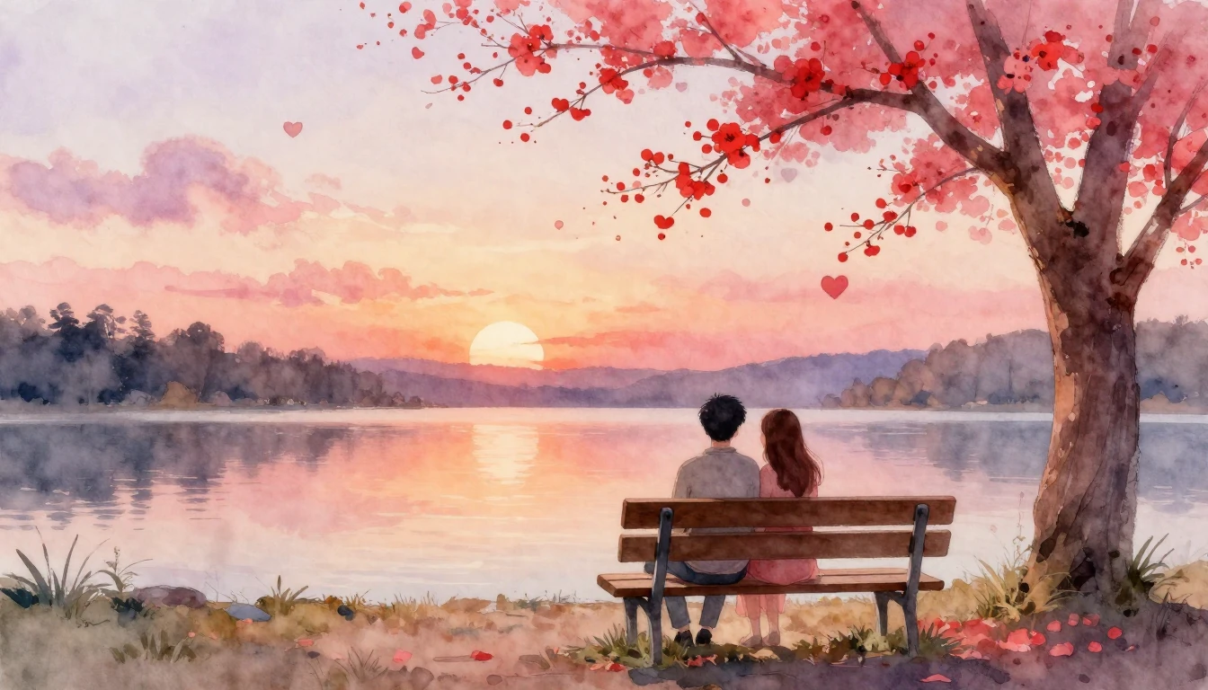 A soft and romantic watercolor painting capturing the essenc...