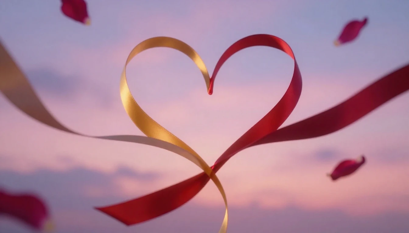 A romantic and soft composition featuring two intertwining r...