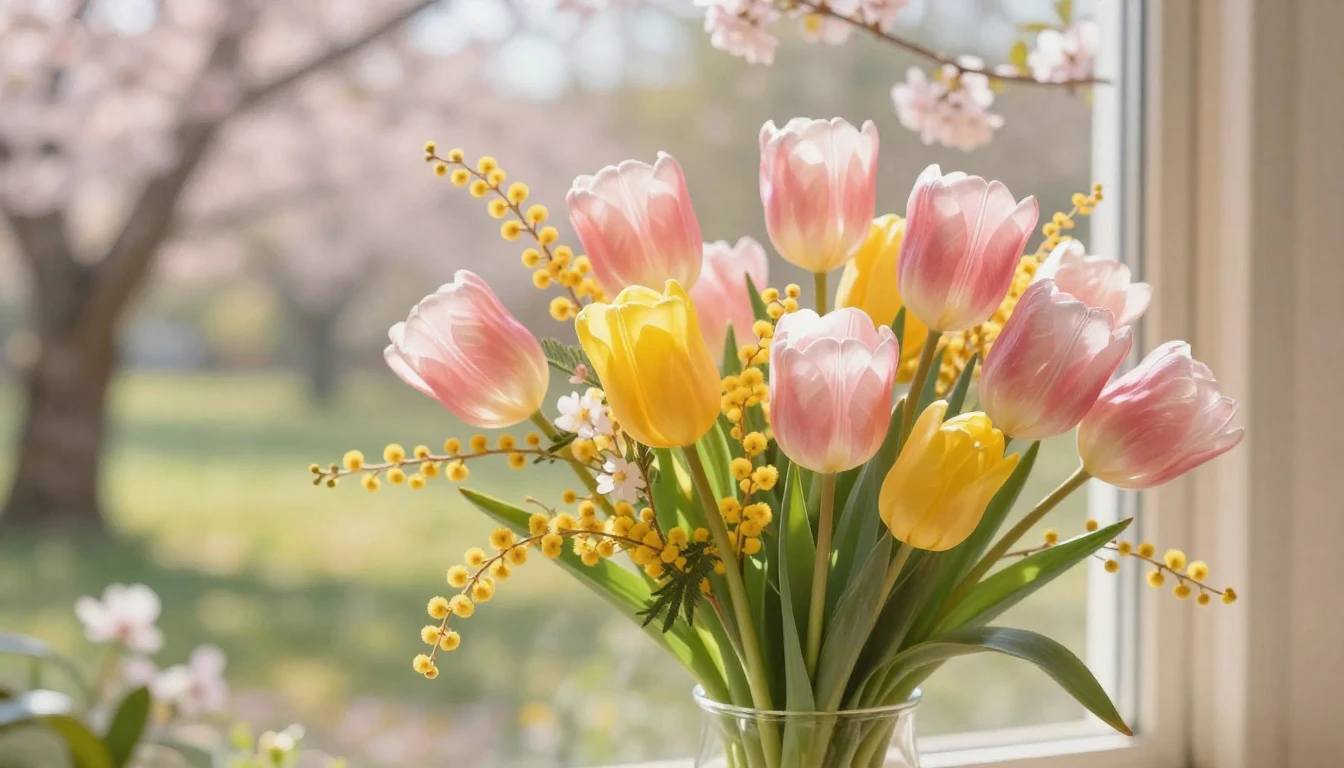 A beautiful spring scene capturing the essence of celebratio...