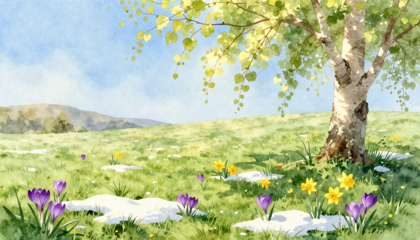 A soft and dreamy watercolor painting depicting the arrival ...