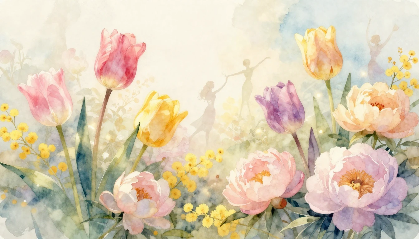 A delicate and ethereal watercolor painting capturing the es...