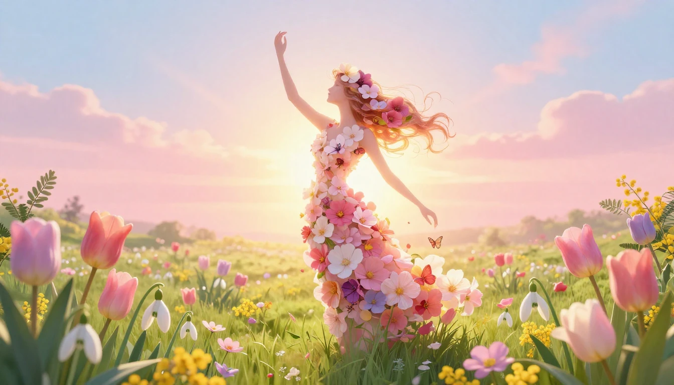 A soft and dreamy composition symbolizing International Wome...