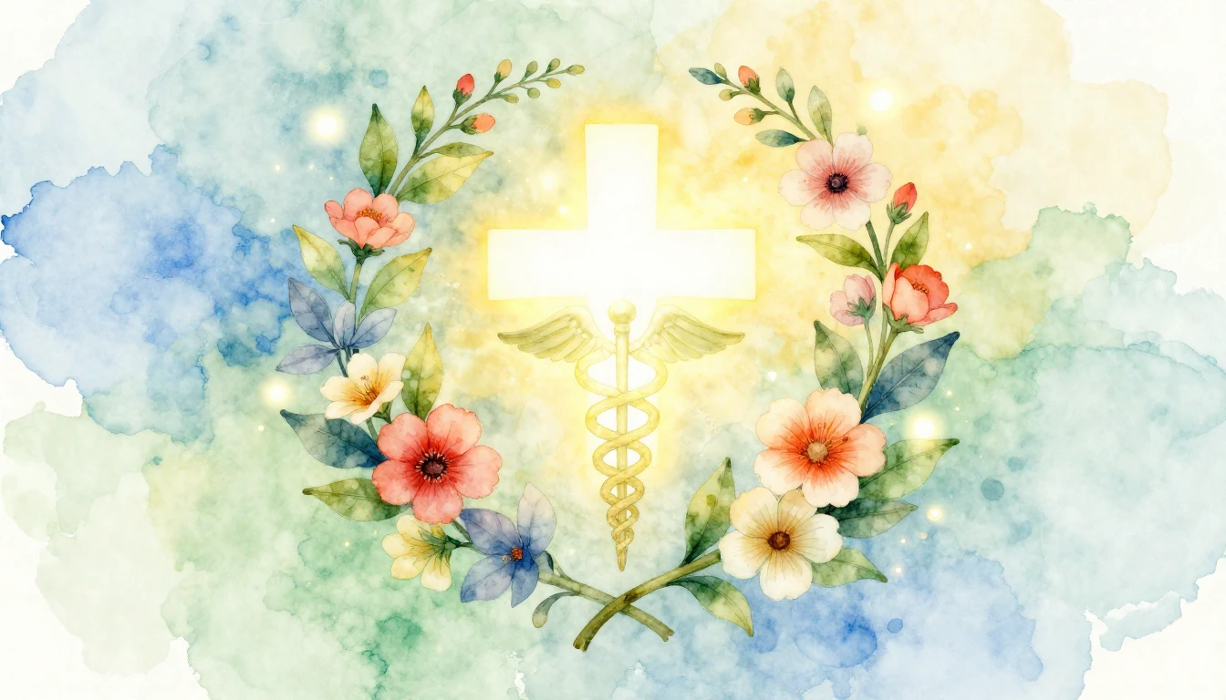 A beautiful watercolor illustration symbolizing healing and ...
