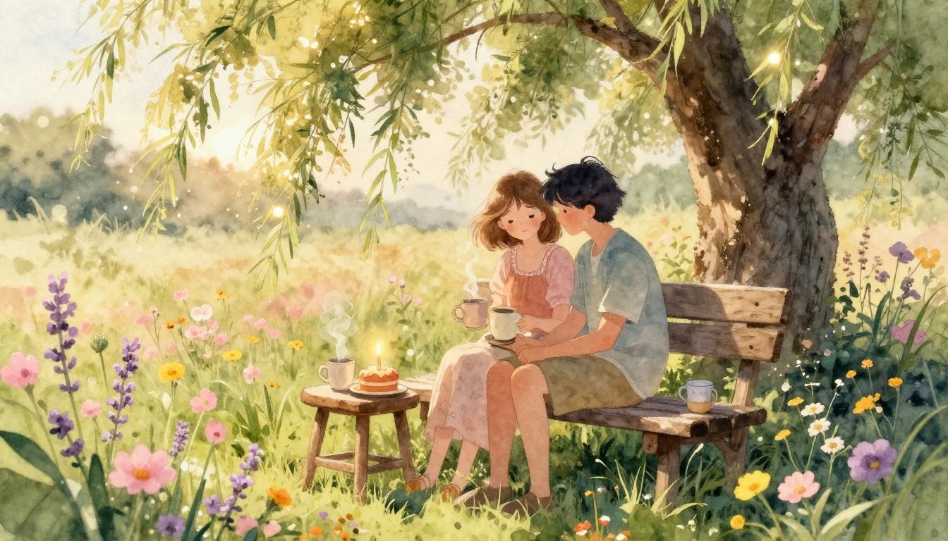 A warm and cozy scene of two close friends sitting together ...