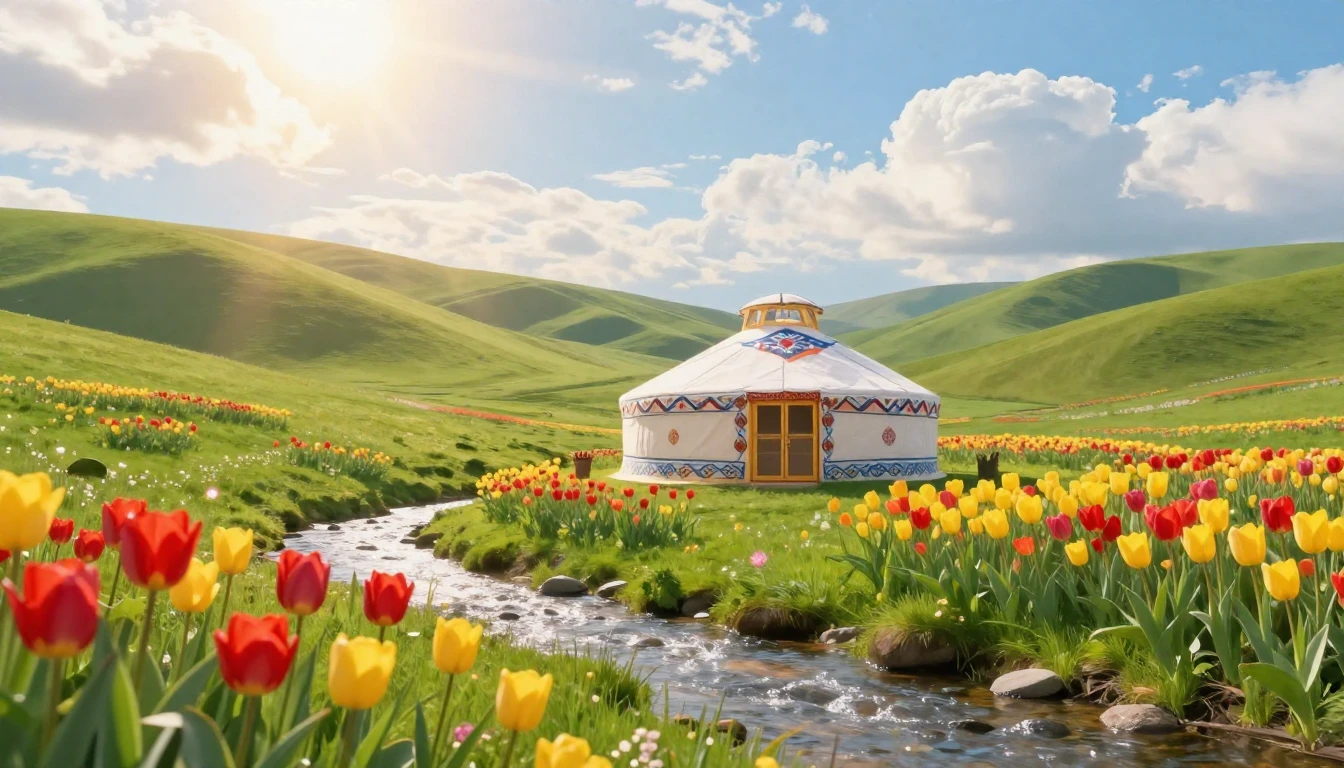 A vibrant spring landscape celebrating the feeling of renewa...