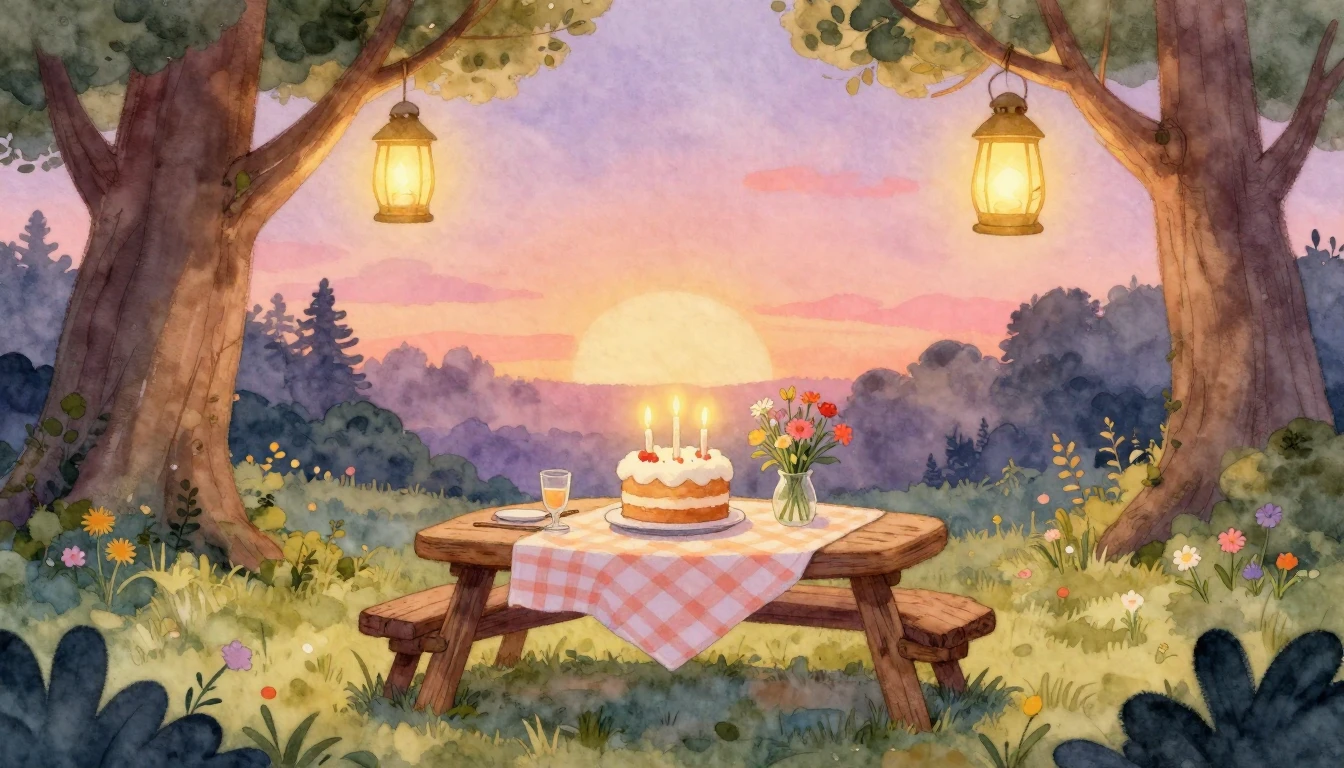 A whimsical and heartwarming watercolor illustration depicti...