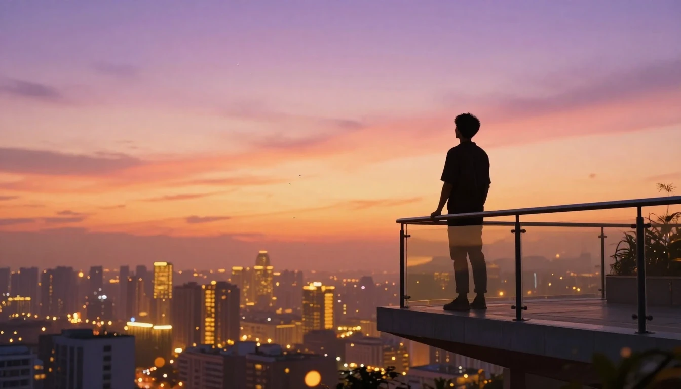 A vibrant and uplifting scene representing success and new h...