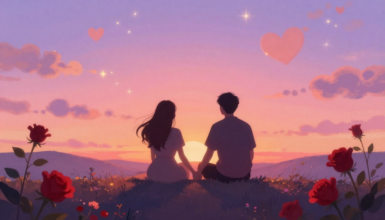 A soft and romantic scene depicting the essence of Valentine...