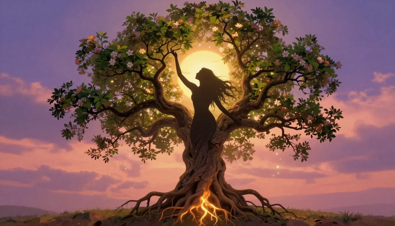 An artistic illustration symbolizing female strength and res...