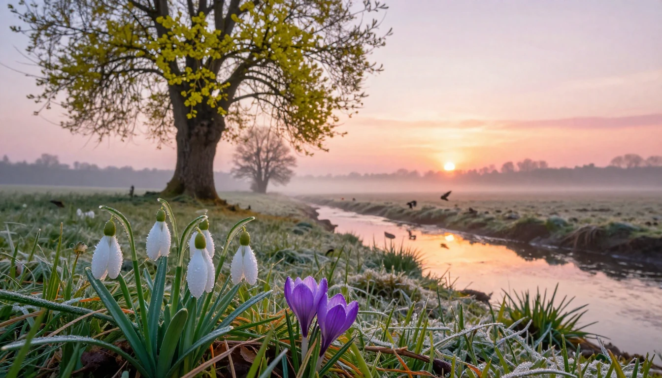 A breathtaking landscape at dawn, capturing the very essence...