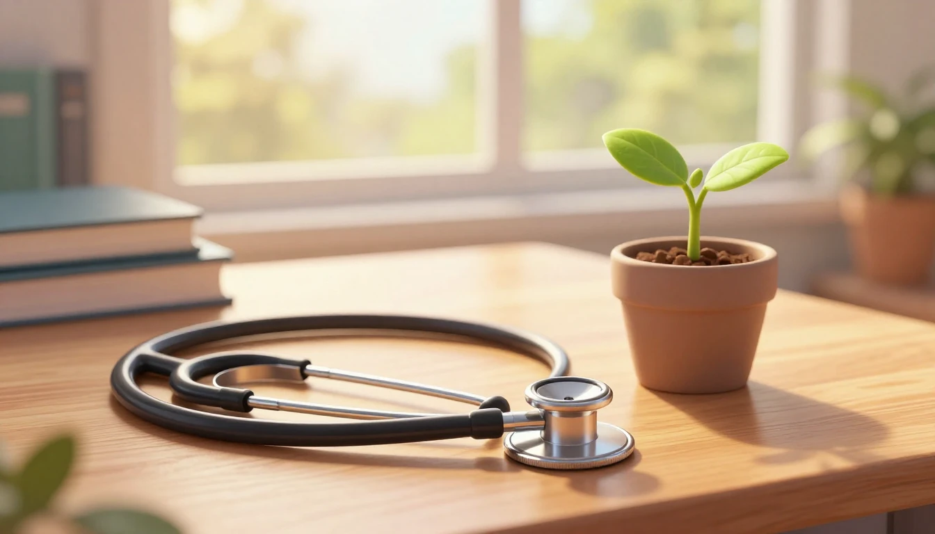 A warm and inspiring digital art illustration of a professio...