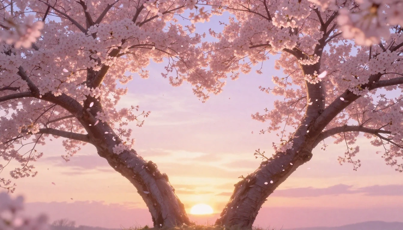 A soft and dreamy romantic scene featuring two intertwining ...
