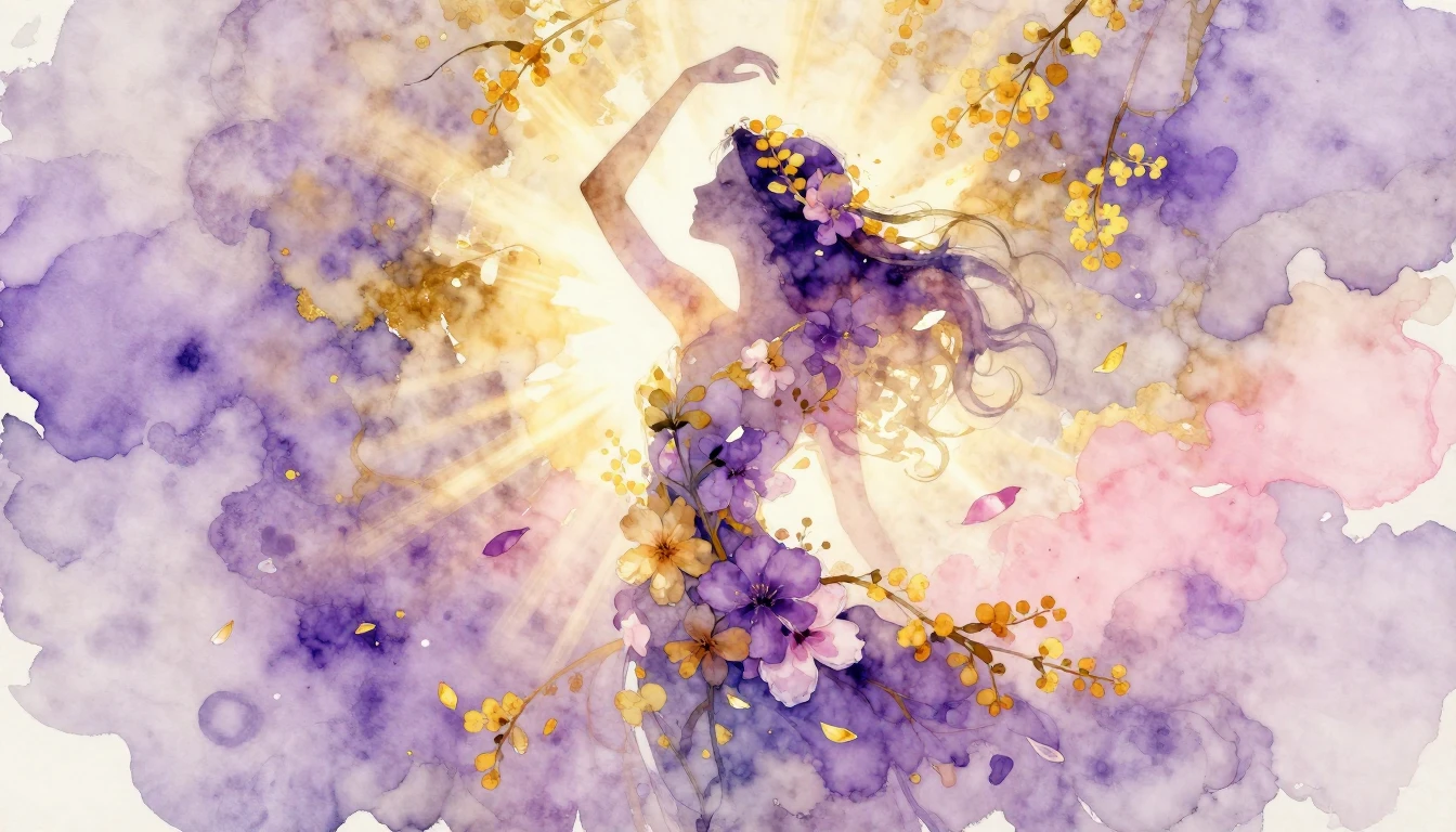 An artistic watercolor painting celebrating womanhood for In...