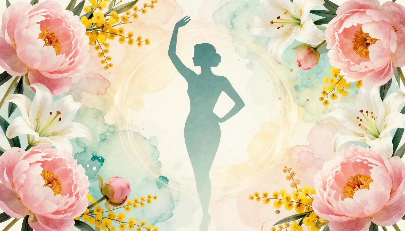 An artistic and elegant composition featuring a variety of b...