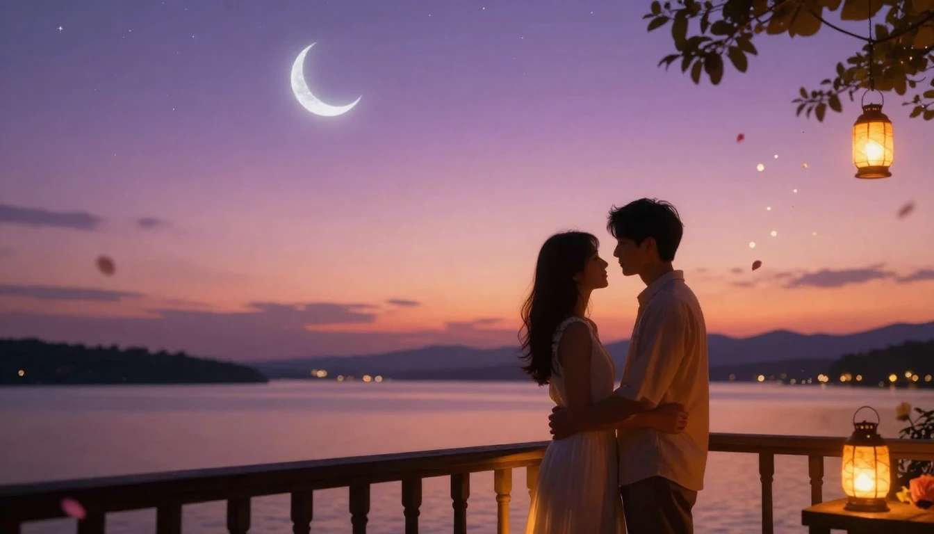 A breathtaking digital art piece capturing a romantic moment...