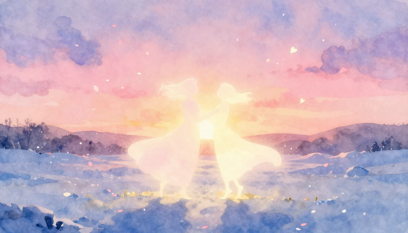 A soft and dreamy watercolor illustration representing love ...