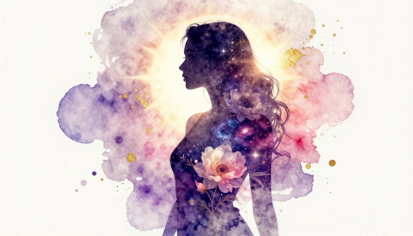 A beautiful and artistic double exposure watercolor painting...