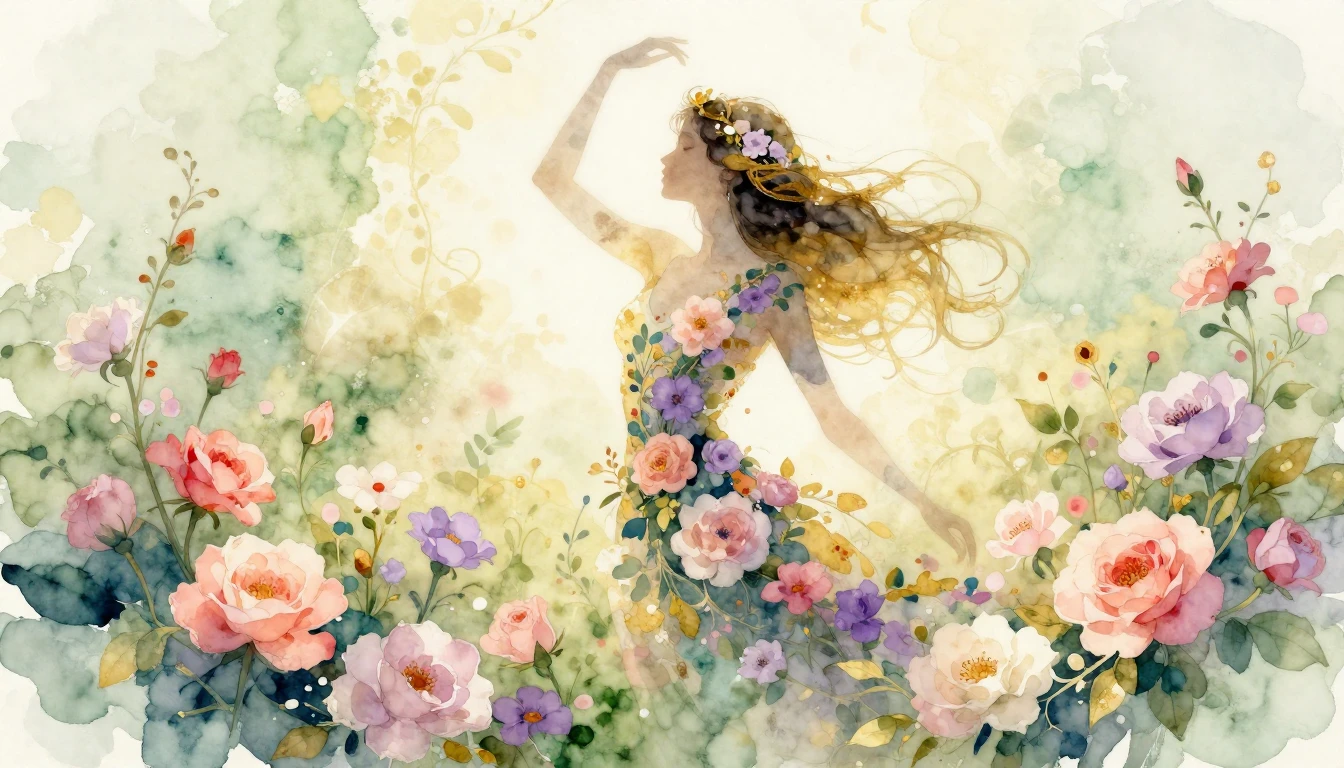 A beautiful watercolor painting depicting the abstract silho...