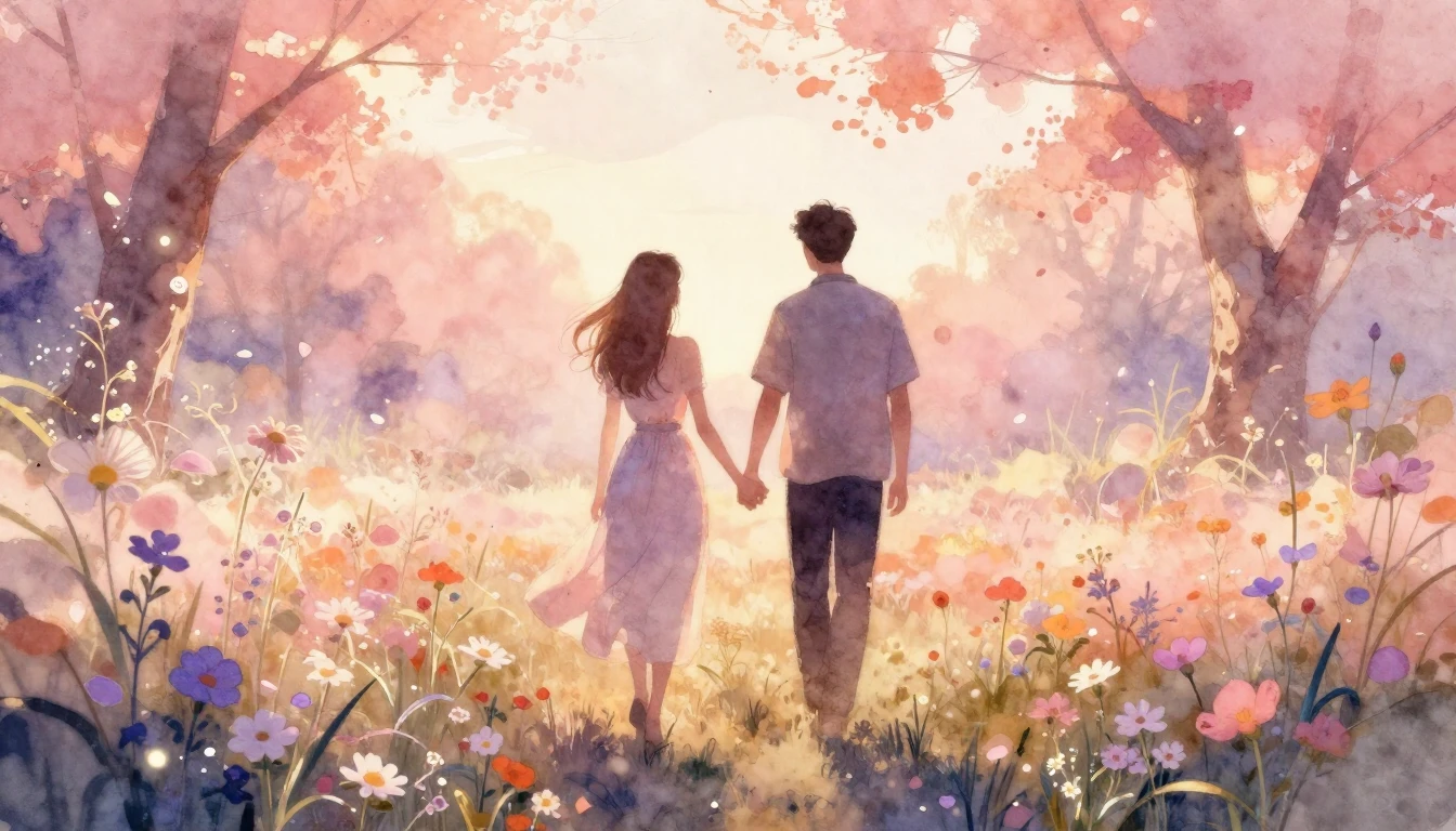 A romantic and cozy scene featuring two silhouetted figures ...