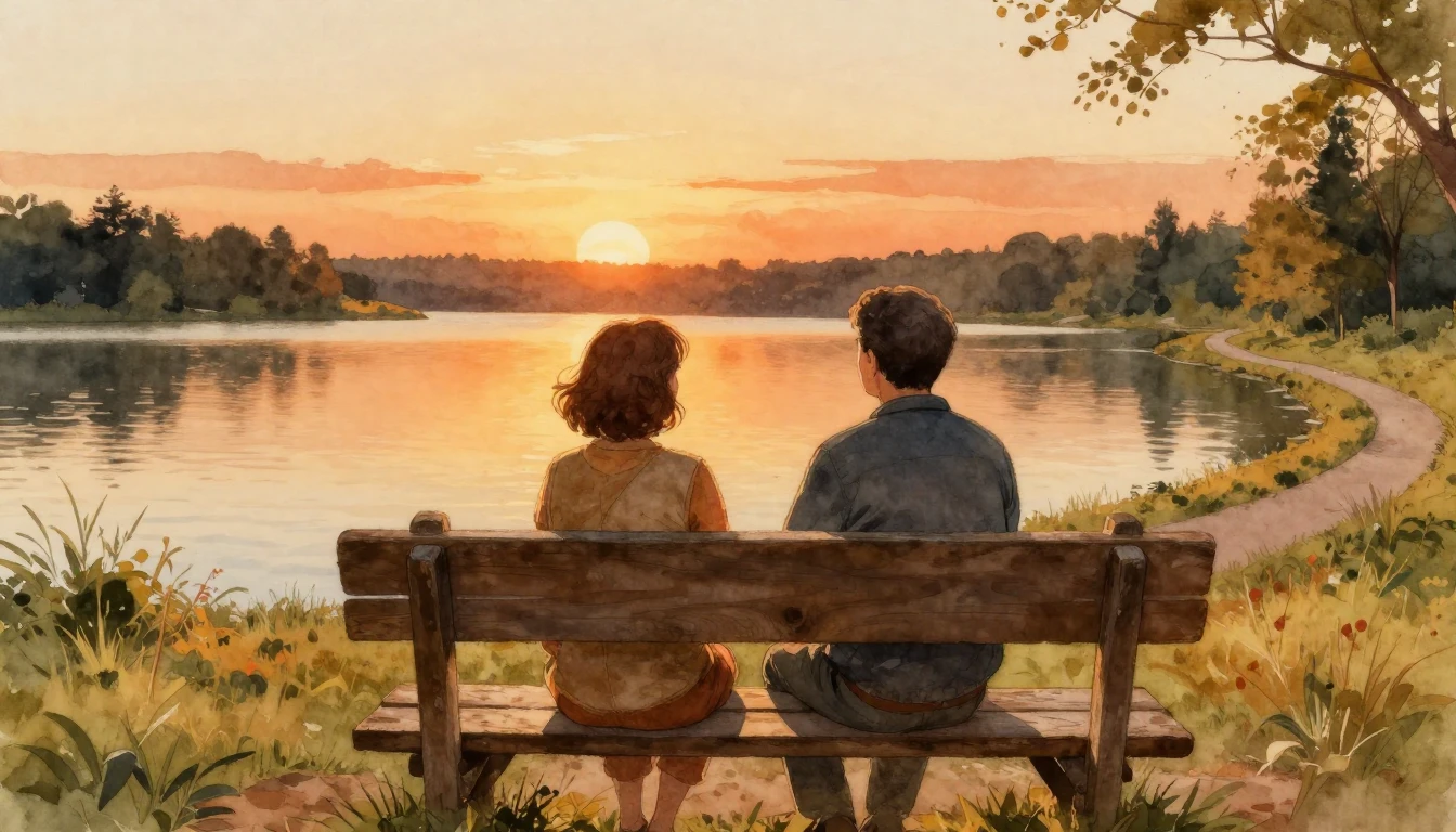 A heartwarming watercolor illustration of two lifelong frien...