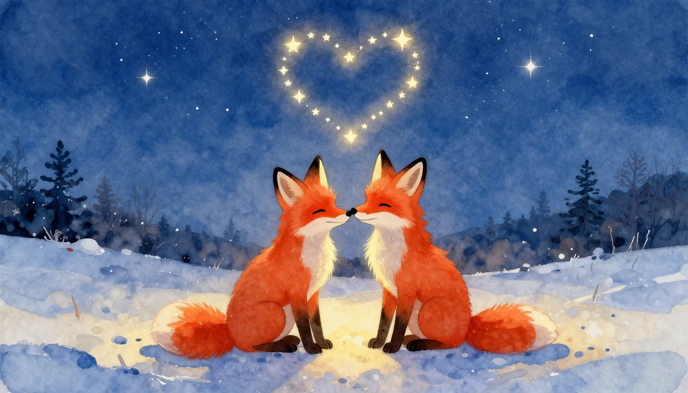 A heartwarming watercolor painting representing pure love. T...