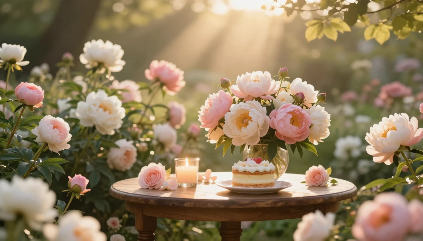 A breathtakingly beautiful and romantic scene of a lush gard...