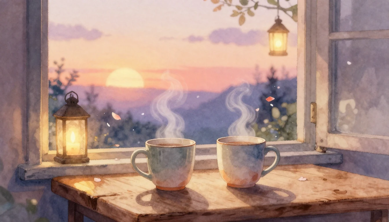 A dreamy and romantic watercolor illustration capturing the ...