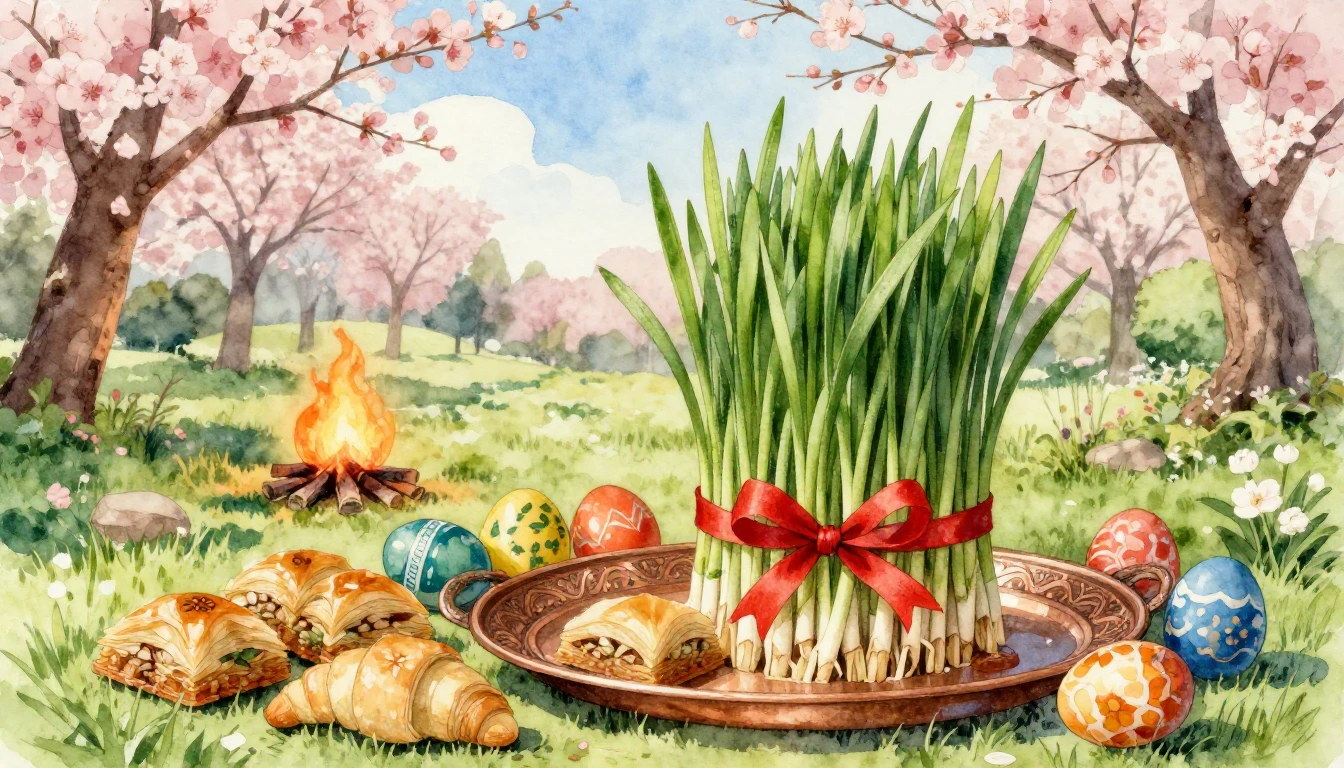 A vibrant and heartwarming watercolor illustration depicting...