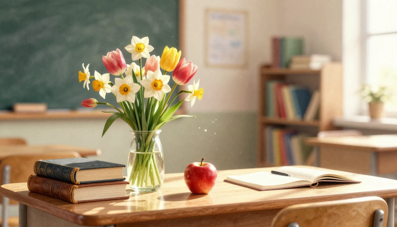 A gentle and warm watercolor painting composition focusing o...