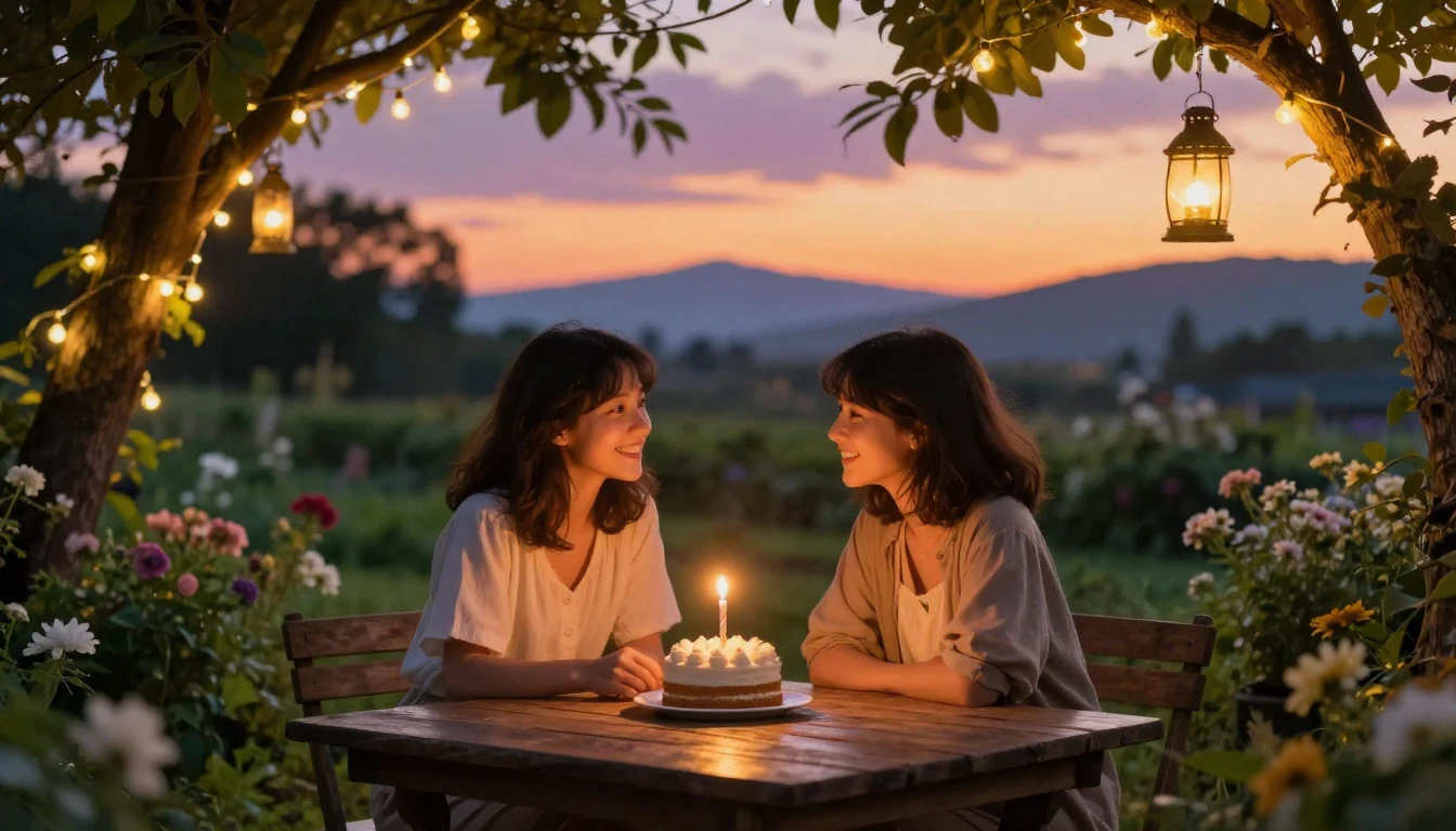 A heartwarming scene of two best friends sitting together in...