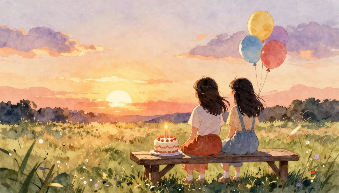 A warm and heartwarming watercolor illustration of two best ...