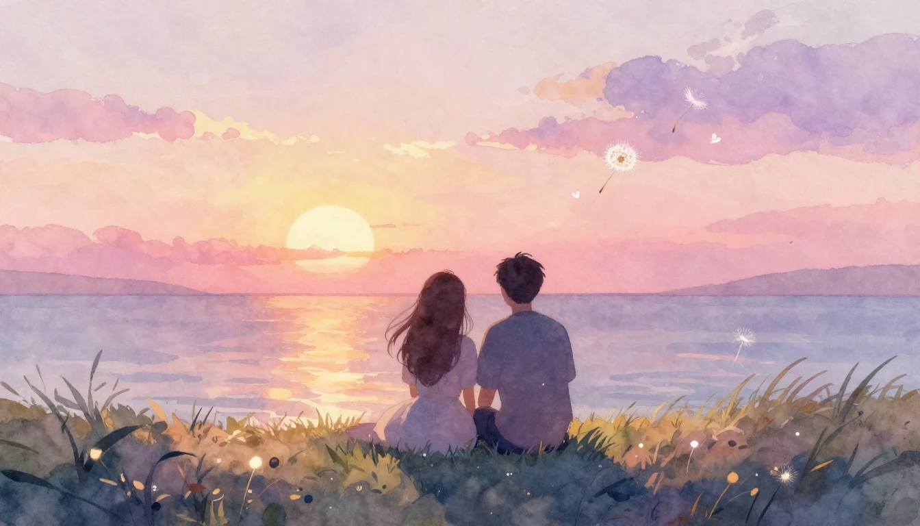 A soft and dreamy watercolor illustration capturing the esse...