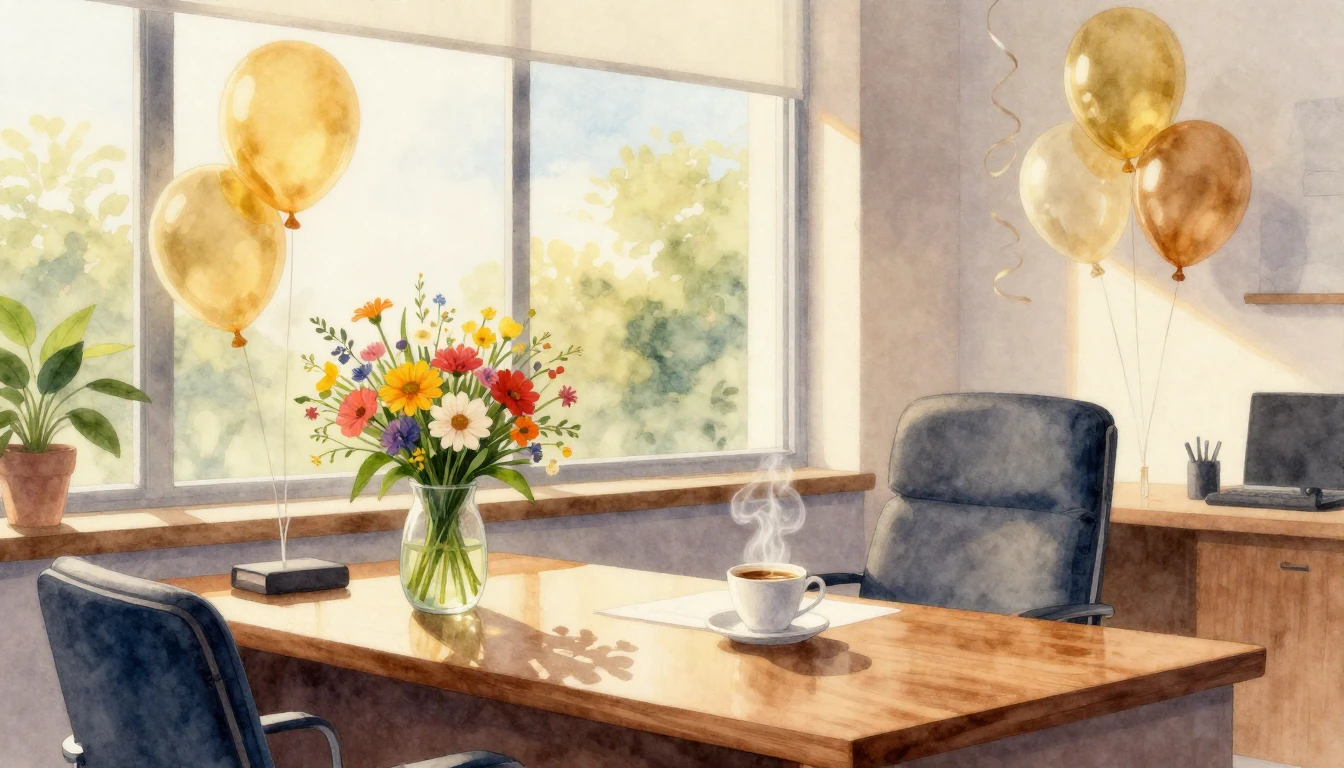 A warm and inviting watercolor painting of a sophisticated o...