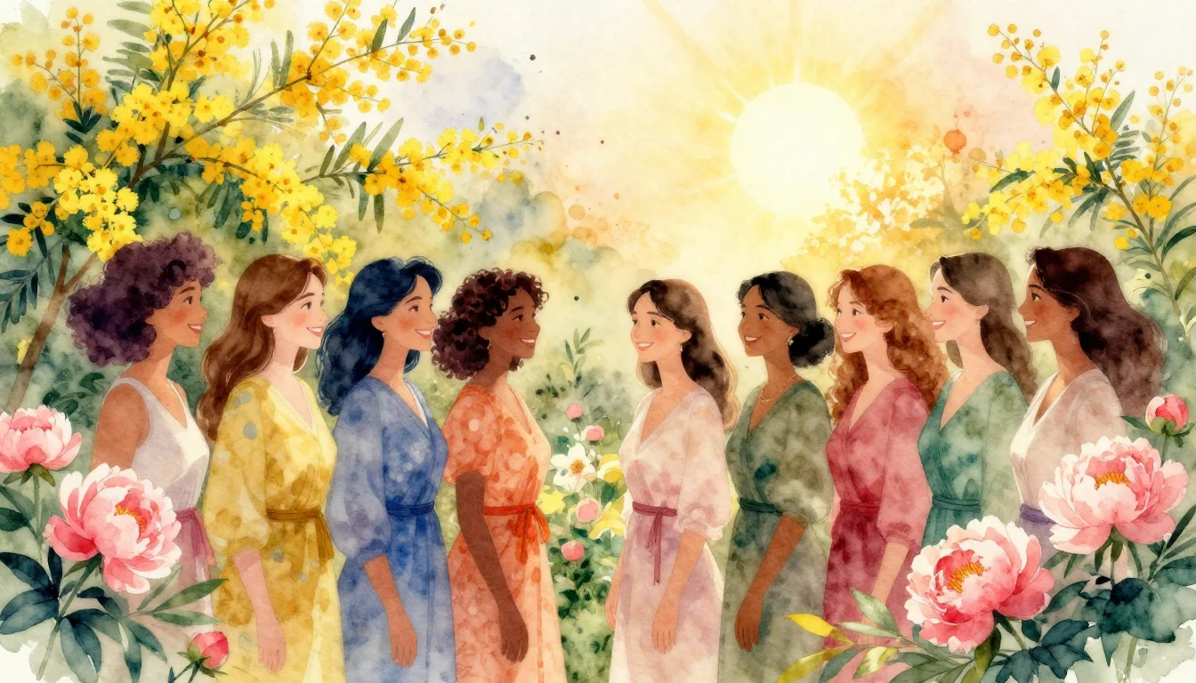 A vibrant and uplifting watercolor painting celebrating Inte...